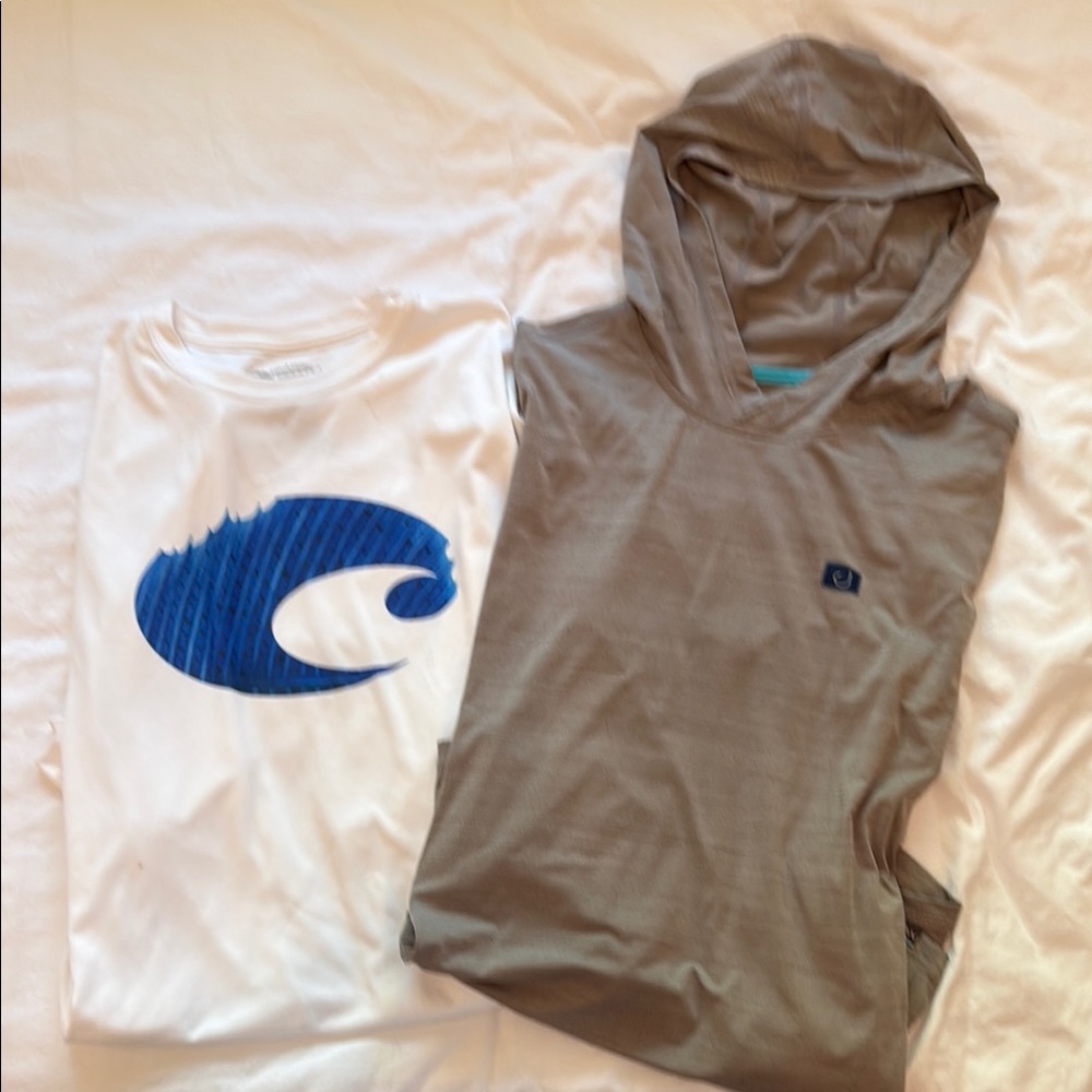 Costa Blue and AVID Gray DriFit  SPF Top